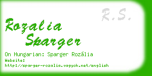 rozalia sparger business card